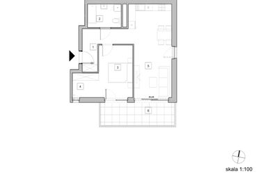 Rzut - Mieszkanie na sprzedaż 2 pokoje o powierzchni 53,65 m² - numer C2_3 w ATAL Zawiślańska