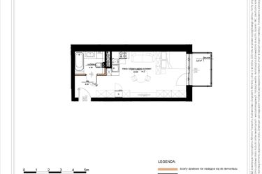 Rzut - Mieszkanie na sprzedaż 1 pokój o powierzchni 32,62 m² - numer A.1.05 w Daszyńskiego Square etap 1