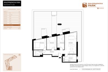 Rzut - Mieszkanie na sprzedaż 4 pokoje o powierzchni 79,66 m² - numer 2.06 w Białoprądnicka Park