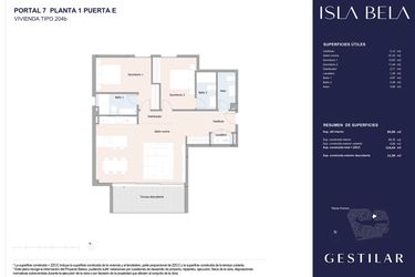 Rzut - Mieszkanie na sprzedaż 2 pokoje o powierzchni 94,76 m² - numer 71E w Isla Bela