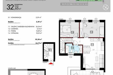 Rzut - Mieszkanie na sprzedaż 3 pokoje o powierzchni 71,68 m² - numer L5/2 w Osiedle Malarska etap VII