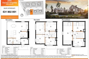 Rzut - Dom na sprzedaż 5 pokoi o powierzchni 130,28 m² - numer 14 w Zacisze Ursynów