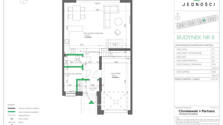 Rzut - Dom na sprzedaż 4 pokoje o powierzchni 126,6 m² - numer 8 w Jedności 31