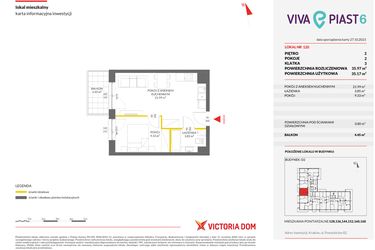 Rzut - Mieszkanie na sprzedaż 2 pokoje o powierzchni 35,97 m² - numer 120 w Viva Piast 6