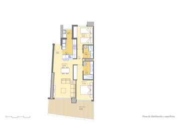 Rzut - Mieszkanie na sprzedaż 2 pokoje o powierzchni 89,38 m² - numer 31-C w Mieszkania w Benidorm - 35824689