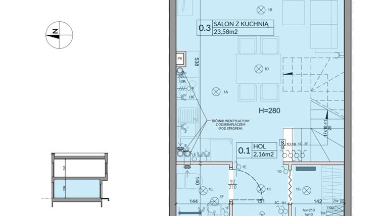 Rzut - Dom na sprzedaż 3 pokoje o powierzchni 61,95 m² - numer 18 w Boska Ksawerowska 2 etap 2