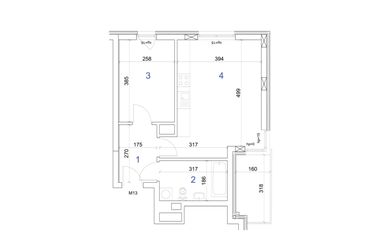 Rzut - Mieszkanie na sprzedaż 2 pokoje o powierzchni 41,99 m² - numer 6.13 w Mierzeja Wiślana etap IV