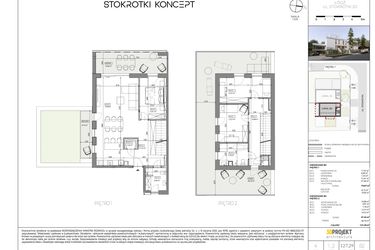 Rzut - Mieszkanie na sprzedaż 4 pokoje o powierzchni 127,29 m² - numer B2 w Stokrotki Koncept