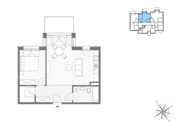 Rzut - Mieszkanie na sprzedaż 2 pokoje o powierzchni 53,13 m² - numer C.6 w Stawowa ABC