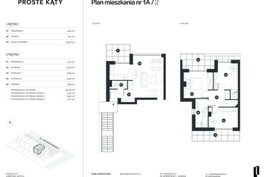 Rzut - Mieszkanie na sprzedaż 3 pokoje o powierzchni 69,3 m² - numer 1A/2 w Proste Kąty