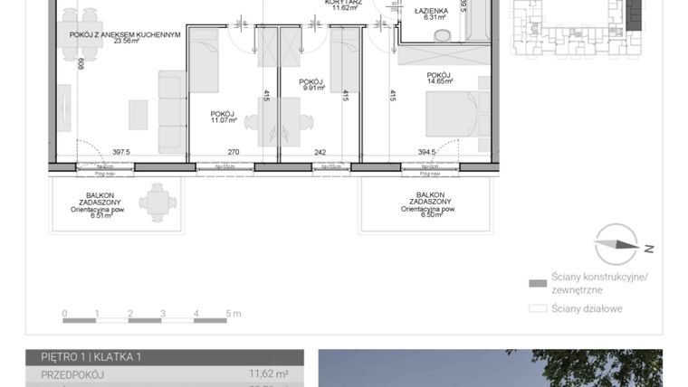 Rzut - Mieszkanie na sprzedaż 4 pokoje o powierzchni 77,12 m² - numer M-10 w Osiedle Radosne II