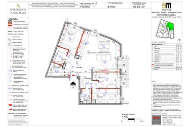 Rzut - Mieszkanie na sprzedaż 4 pokoje o powierzchni 89,42 m² - numer 2 w Apartamenty Pustułeczki