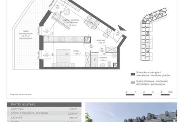 Rzut - Mieszkanie na sprzedaż 2 pokoje o powierzchni 50,29 m² - numer 20 w Ignatki Forest