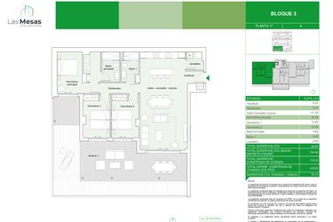 Rzut - Mieszkanie na sprzedaż 3 pokoje o powierzchni 95 m² - numer B3.31a w Las Mesas Collection by Bromley