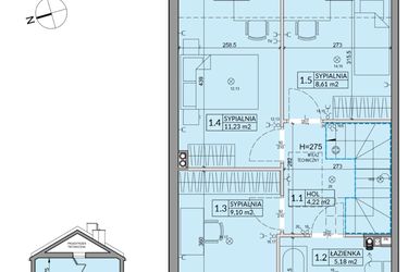 Rzut - Dom na sprzedaż 4 pokoje o powierzchni 82,62 m² - numer 67B w Nova Magdalenka 7 etap VII-VIII