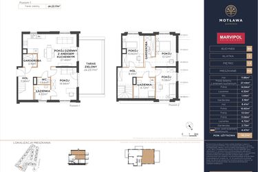Rzut - Mieszkanie na sprzedaż 5 pokoi o powierzchni 119,31 m² - numer B6.M4 w Motława Garden