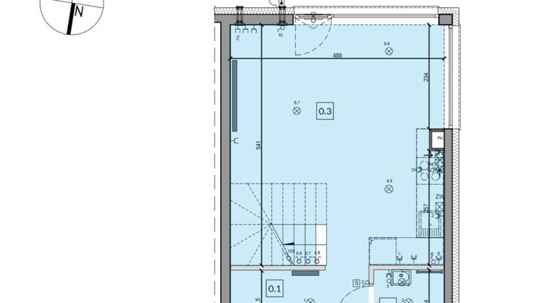 Rzut - Dom na sprzedaż 3 pokoje o powierzchni 64,9 m² - numer 15 w Zielone Ogrody etap II
