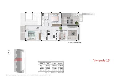 Rzut - Dom na sprzedaż 2 pokoje o powierzchni 88,62 m² - numer 13 w Domy w Pilar de la Horadada - 62773019