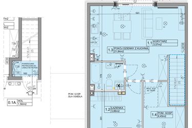 Rzut - Mieszkanie na sprzedaż 3 pokoje o powierzchni 56,07 m² - numer 98 w Manufaktura Marki 2 etap IV