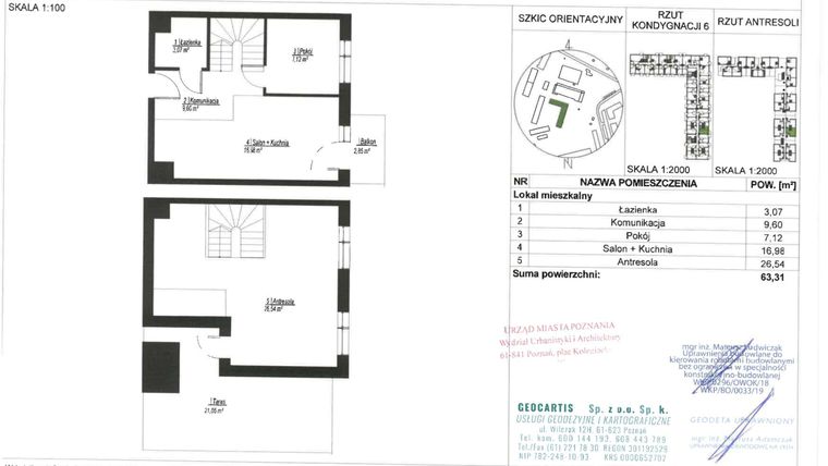 Rzut - Mieszkanie na sprzedaż 3 pokoje o powierzchni 63,31 m² - numer D161 w Jasielska 8C