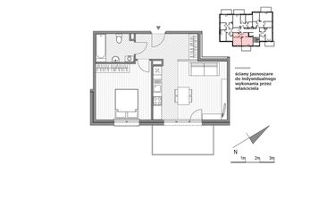 Rzut - Mieszkanie na sprzedaż 2 pokoje o powierzchni 48,11 m² - numer 1.2-10 w Stawowa