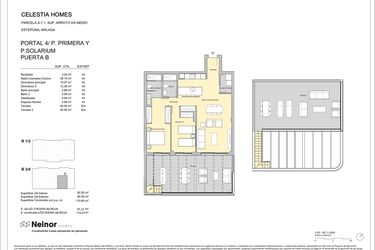 Rzut - Mieszkanie na sprzedaż 2 pokoje o powierzchni 95,71 m² - numer CH-41B w Celestia Homes
