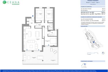 Rzut - Mieszkanie na sprzedaż 3 pokoje o powierzchni 90 m² - numer B3P2-0A w Oceana Gardens II