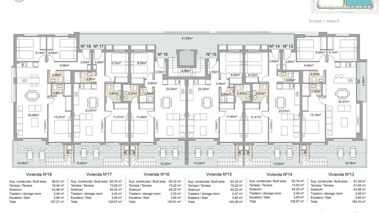 Rzut - Mieszkanie na sprzedaż 2 pokoje o powierzchni 130,91 m² - numer Ático-16 w Apartamenty w Pilar de la Horadada - 35274430