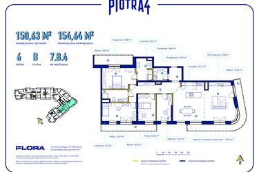 Rzut - Mieszkanie na sprzedaż 2 pokoje o powierzchni 55,68 m² - numer 7B4 w Piotra 4