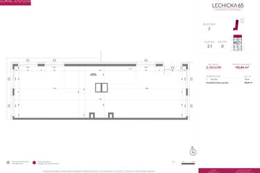 Rzut - Lokal użytkowy na sprzedaż 1 pokój o powierzchni 110,84 m² - numer 2/0/U/01 w Lechicka 65