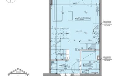Rzut - Dom na sprzedaż 3 pokoje o powierzchni 63,99 m² - numer 35A w Ogrody Przyjaciół 5 etap III
