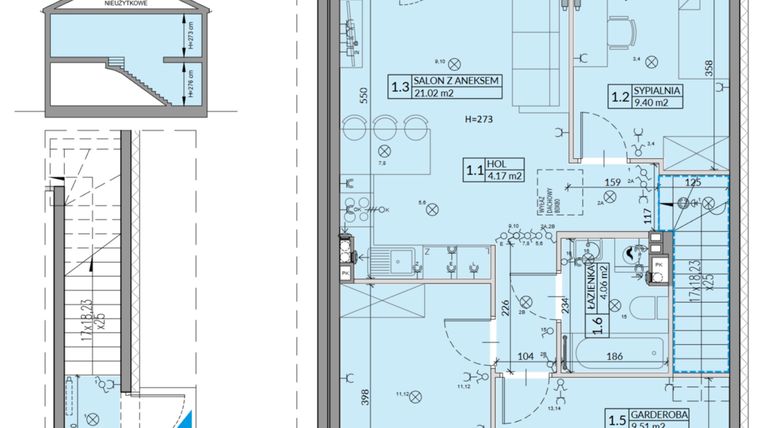 Rzut - Mieszkanie na sprzedaż 4 pokoje o powierzchni 64,03 m² - numer 36B w Domy na Witosa etap 1B