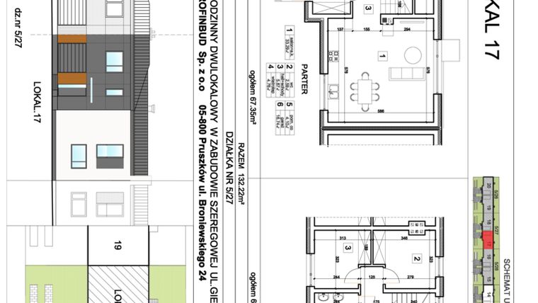 Rzut - Dom na sprzedaż 5 pokoi o powierzchni 132 m² - numer 17 w Osiedle Gierymskiego - etap IV