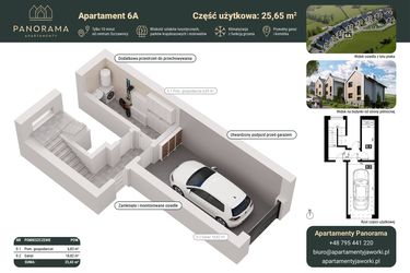 Rzut - Mieszkanie na sprzedaż 3 pokoje o powierzchni 78,67 m² - numer 6A w Apartamenty Panorama