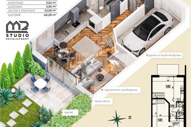 Rzut - Dom na sprzedaż 5 pokoi o powierzchni 101,5 m² - numer Dom nr 3 w Osiedle Urocza