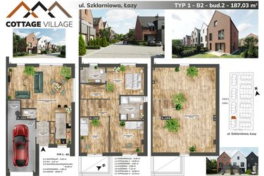 Rzut - Dom na sprzedaż 5 pokoi o powierzchni 187,03 m² - numer B2.2 w Cottage Village