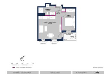 Rzut - Mieszkanie na sprzedaż 2 pokoje o powierzchni 36,72 m² - numer 67 w Moja Północna Etap III