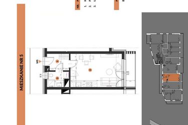 Rzut - Mieszkanie na sprzedaż 1 pokój o powierzchni 30,1 m² - numer 5 w Buraczana 27