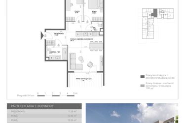 Rzut - Mieszkanie na sprzedaż 3 pokoje o powierzchni 65,32 m² - numer M8 w Modern House II