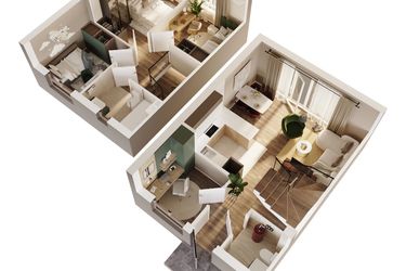 Rzut - Dom na sprzedaż 5 pokoi o powierzchni 71,52 m² - numer 1A w Osiedle Stokrotki