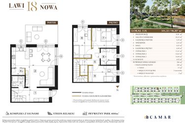 Rzut - Mieszkanie na sprzedaż 4 pokoje o powierzchni 96,8 m² - numer 11A w Lawinowa 18