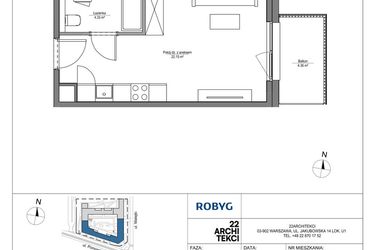 Rzut - Mieszkanie na sprzedaż 1 pokój o powierzchni 26,48 m² - numer LH/LHA/A/4/2 w Lira House