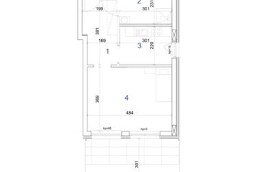 Rzut - Mieszkanie na sprzedaż 1 pokój o powierzchni 37,58 m² - numer 6A.73 w Mierzeja Wiślana etap IV