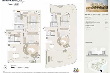 Rzut - Mieszkanie na sprzedaż 3 pokoje o powierzchni 180 m² - numer P7P1P-A w Termica Beach