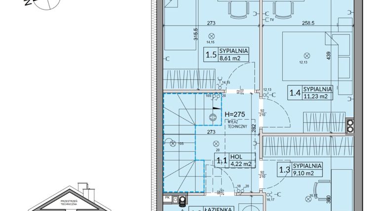 Rzut - Dom na sprzedaż 4 pokoje o powierzchni 82,62 m² - numer 101B w Nova Magdalenka 7 etap VII-VIII