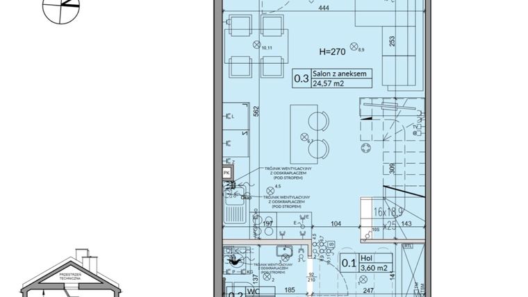 Rzut - Dom na sprzedaż 3 pokoje o powierzchni 60,67 m² - numer 10A w Osiedle Stokrotki etap 2