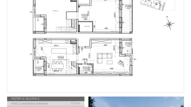 Rzut - Mieszkanie na sprzedaż 1 pokój o powierzchni 113,76 m² - numer 74 w Wave etap II