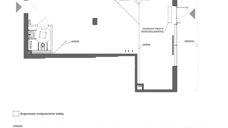 Rzut - Lokal użytkowy na sprzedaż 1 pokój o powierzchni 89,87 m² - numer 2 w Perspektywa