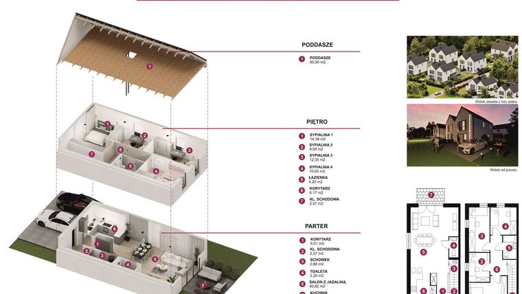 Rzut - Dom na sprzedaż 5 pokoi o powierzchni 116,77 m² - numer B1 w Rubinowa Park etap II