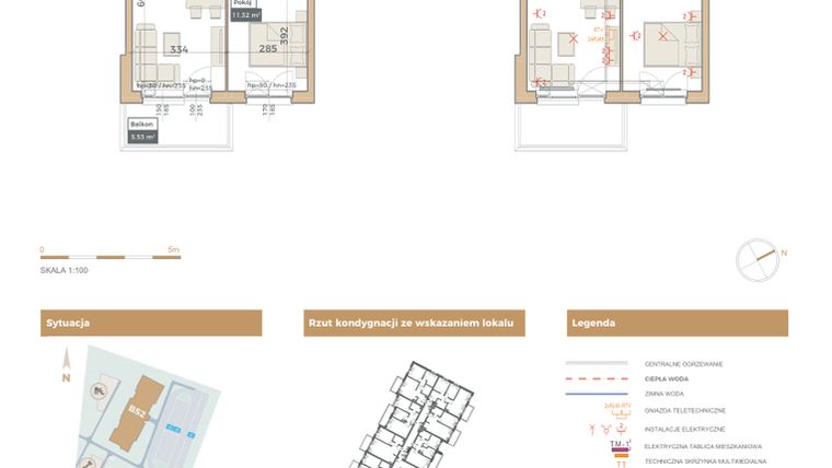 Rzut - Mieszkanie na sprzedaż 2 pokoje o powierzchni 40,75 m² - numer 2.14 w Osiedle Ludova